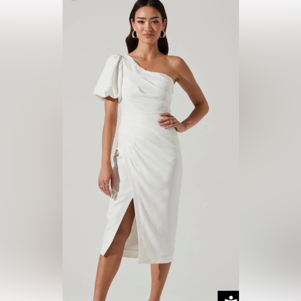 Astr Joelle one shoulder midi dress